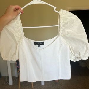 White puff sleeve top
